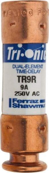 Ferraz Shawmut - 160 VDC, 250 VAC, 9 Amp, Time Delay General Purpose Fuse - Clip Mount, 50.8mm OAL, 20 at DC, 200 at AC kA Rating, 9/16" Diam - A1 Tooling