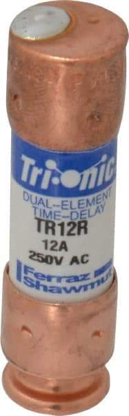 Ferraz Shawmut - 160 VDC, 250 VAC, 12 Amp, Time Delay General Purpose Fuse - Clip Mount, 50.8mm OAL, 20 at DC, 200 at AC kA Rating, 9/16" Diam - A1 Tooling