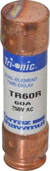 Ferraz Shawmut - 250 VAC/VDC, 60 Amp, Time Delay General Purpose Fuse - Clip Mount, 76.2mm OAL, 20 at DC, 200 at AC kA Rating, 13/16" Diam - A1 Tooling