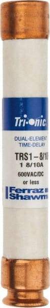 Ferraz Shawmut - 600 VAC/VDC, 1.8 Amp, Time Delay General Purpose Fuse - Clip Mount, 127mm OAL, 20 at DC, 200 at AC kA Rating, 13/16" Diam - A1 Tooling