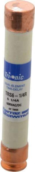 Ferraz Shawmut - 600 VAC/VDC, 6.25 Amp, Time Delay General Purpose Fuse - Clip Mount, 127mm OAL, 20 at DC, 200 at AC kA Rating, 13/16" Diam - A1 Tooling