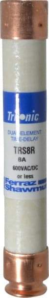 Ferraz Shawmut - 600 VAC/VDC, 8 Amp, Time Delay General Purpose Fuse - Clip Mount, 127mm OAL, 20 at DC, 200 at AC kA Rating, 13/16" Diam - A1 Tooling