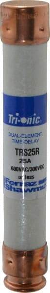 Ferraz Shawmut - 300 VDC, 600 VAC, 25 Amp, Time Delay General Purpose Fuse - Clip Mount, 127mm OAL, 20 at DC, 200 at AC kA Rating, 13/16" Diam - A1 Tooling