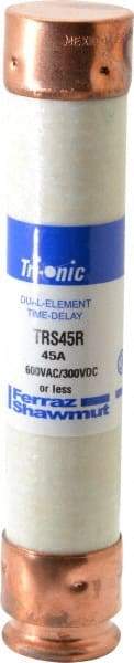 Ferraz Shawmut - 300 VDC, 600 VAC, 45 Amp, Time Delay General Purpose Fuse - Clip Mount, 5-1/2" OAL, 20 at DC, 200 at AC kA Rating, 1-1/16" Diam - A1 Tooling