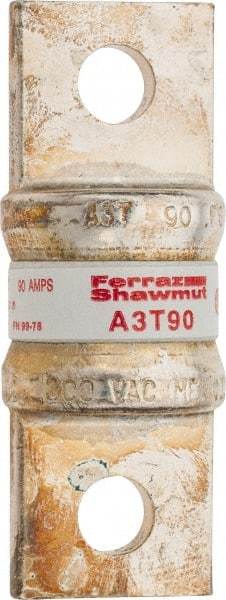 Ferraz Shawmut - 160 VDC, 300 VAC, 90 Amp, Fast-Acting General Purpose Fuse - Bolt-on Mount, 2-5/32" OAL, 200 at AC, 50 at DC kA Rating, 13/16" Diam - A1 Tooling