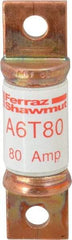 Ferraz Shawmut - 300 VDC & 600 VAC, 80 Amp, Fast-Acting General Purpose Fuse - Bolt-on Mount, 75mm OAL, 100 at DC, 200 at AC kA Rating, 13/16" Diam - A1 Tooling