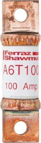 Ferraz Shawmut - 300 VDC & 600 VAC, 100 Amp, Fast-Acting General Purpose Fuse - Bolt-on Mount, 75mm OAL, 100 at DC, 200 at AC kA Rating, 13/16" Diam - A1 Tooling