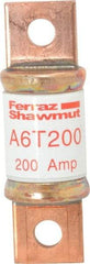 Ferraz Shawmut - 300 VDC, 600 VAC, 200 Amp, Fast-Acting General Purpose Fuse - Bolt-on Mount, 3-1/4" OAL, 100 at DC, 200 at AC kA Rating, 1-1/16" Diam - A1 Tooling