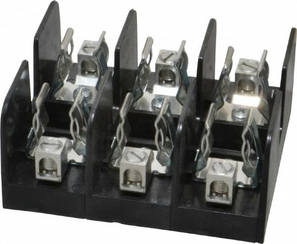 Ferraz Shawmut - 3 Pole, 14 to 2 AWG, 600 VAC/VDC, 60 Amp, Screw Mount Fuse Block - 4 Inch Long x 4.65 Inch Wide x 2.21 Inch High Block - A1 Tooling