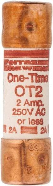 Ferraz Shawmut - 250 VAC/VDC, 2 Amp, Fast-Acting General Purpose Fuse - Clip Mount, 50.8mm OAL, 20 at DC, 50 at AC kA Rating, 9/16" Diam - A1 Tooling