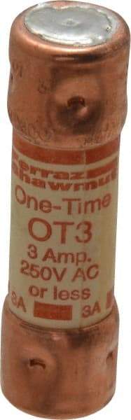 Ferraz Shawmut - 250 VAC/VDC, 3 Amp, Fast-Acting General Purpose Fuse - Clip Mount, 50.8mm OAL, 20 at DC, 50 at AC kA Rating, 9/16" Diam - A1 Tooling