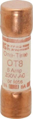 Ferraz Shawmut - 250 VAC/VDC, 8 Amp, Fast-Acting General Purpose Fuse - Clip Mount, 50.8mm OAL, 20 at DC, 50 at AC kA Rating, 9/16" Diam - A1 Tooling