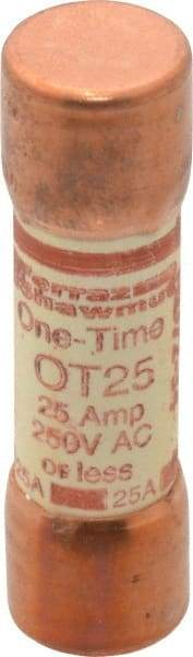 Ferraz Shawmut - 250 VAC/VDC, 25 Amp, Fast-Acting General Purpose Fuse - Clip Mount, 50.8mm OAL, 20 at DC, 50 at AC kA Rating, 9/16" Diam - A1 Tooling