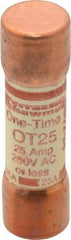 Ferraz Shawmut - 250 VAC/VDC, 25 Amp, Fast-Acting General Purpose Fuse - Clip Mount, 50.8mm OAL, 20 at DC, 50 at AC kA Rating, 9/16" Diam - A1 Tooling