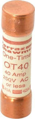 Ferraz Shawmut - 250 VAC/VDC, 40 Amp, Fast-Acting General Purpose Fuse - Clip Mount, 76.2mm OAL, 20 at DC, 50 at AC kA Rating, 13/16" Diam - A1 Tooling