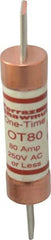 Ferraz Shawmut - 250 VAC/VDC, 80 Amp, Fast-Acting General Purpose Fuse - Clip Mount, 5-7/8" OAL, 20 at DC, 50 at AC kA Rating, 1-1/16" Diam - A1 Tooling