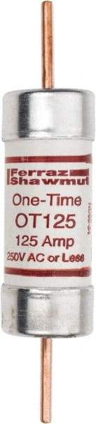 Ferraz Shawmut - 250 VAC/VDC, 125 Amp, Fast-Acting General Purpose Fuse - Clip Mount, 7-1/8" OAL, 20 at DC, 50 at AC kA Rating, 1-9/16" Diam - A1 Tooling