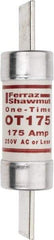 Ferraz Shawmut - 250 VAC/VDC, 175 Amp, Fast-Acting General Purpose Fuse - Clip Mount, 7-1/8" OAL, 20 at DC, 50 at AC kA Rating, 1-9/16" Diam - A1 Tooling