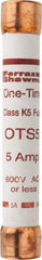 Ferraz Shawmut - 300 VDC, 600 VAC, 5 Amp, Fast-Acting General Purpose Fuse - Clip Mount, 127mm OAL, 20 at DC, 50 at AC kA Rating, 13/16" Diam - A1 Tooling