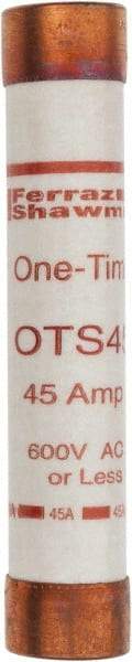 Ferraz Shawmut - 300 VDC, 600 VAC, 45 Amp, Fast-Acting General Purpose Fuse - Clip Mount, 5-1/2" OAL, 20 at DC, 50 at AC kA Rating, 1-1/16" Diam - A1 Tooling