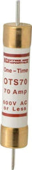 Ferraz Shawmut - 300 VDC, 600 VAC, 70 Amp, Fast-Acting General Purpose Fuse - Clip Mount, 7-7/8" OAL, 20 at DC, 50 at AC kA Rating, 1-5/16" Diam - A1 Tooling