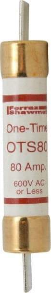 Ferraz Shawmut - 300 VDC, 600 VAC, 80 Amp, Fast-Acting General Purpose Fuse - Clip Mount, 7-7/8" OAL, 20 at DC, 50 at AC kA Rating, 1-5/16" Diam - A1 Tooling