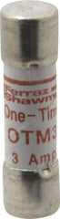 Ferraz Shawmut - 250 VAC, 3 Amp, Fast-Acting General Purpose Fuse - Clip Mount, 1-1/2" OAL, 10 at AC kA Rating, 13/32" Diam - A1 Tooling