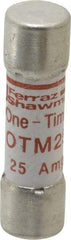 Ferraz Shawmut - 250 VAC, 25 Amp, Fast-Acting General Purpose Fuse - Clip Mount, 1-1/2" OAL, 10 at AC kA Rating, 13/32" Diam - A1 Tooling