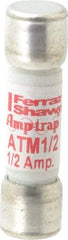 Ferraz Shawmut - 600 VAC/VDC, 0.5 Amp, Fast-Acting General Purpose Fuse - Clip Mount, 1-1/2" OAL, 100 at AC/DC kA Rating, 13/32" Diam - A1 Tooling