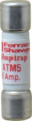 Ferraz Shawmut - 600 VAC/VDC, 5 Amp, Fast-Acting General Purpose Fuse - Clip Mount, 1-1/2" OAL, 100 at AC/DC kA Rating, 13/32" Diam - A1 Tooling