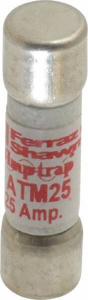 Ferraz Shawmut - 600 VAC/VDC, 25 Amp, Fast-Acting General Purpose Fuse - Clip Mount, 1-1/2" OAL, 100 at AC/DC kA Rating, 13/32" Diam - A1 Tooling