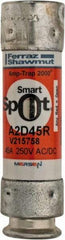 Ferraz Shawmut - 250 VAC/VDC, 45 Amp, Time Delay General Purpose Fuse - Clip Mount, 76mm OAL, 100 at DC, 200 at AC kA Rating, 13/16" Diam - A1 Tooling