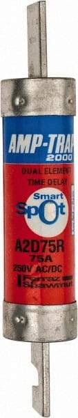 Ferraz Shawmut - 250 VAC/VDC, 75 Amp, Time Delay General Purpose Fuse - Clip Mount, 5-7/8" OAL, 100 at DC, 200 at AC kA Rating, 1-1/16" Diam - A1 Tooling