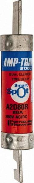 Ferraz Shawmut - 250 VAC/VDC, 80 Amp, Time Delay General Purpose Fuse - Clip Mount, 5-7/8" OAL, 100 at DC, 200 at AC kA Rating, 1-1/16" Diam - A1 Tooling