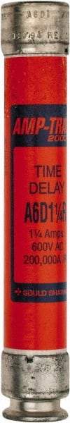 Ferraz Shawmut - 600 VAC/VDC, 1.25 Amp, Time Delay General Purpose Fuse - Clip Mount, 127mm OAL, 100 at DC, 200 at AC kA Rating, 13/16" Diam - A1 Tooling