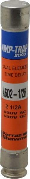 Ferraz Shawmut - 600 VAC/VDC, 2.5 Amp, Time Delay General Purpose Fuse - Clip Mount, 127mm OAL, 100 at DC, 200 at AC kA Rating, 13/16" Diam - A1 Tooling