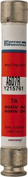 Ferraz Shawmut - 600 VAC/VDC, 7 Amp, Time Delay General Purpose Fuse - Clip Mount, 127mm OAL, 100 at DC, 200 at AC kA Rating, 13/16" Diam - A1 Tooling