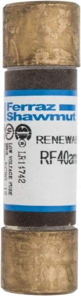 Ferraz Shawmut - 250 VAC, 40 Amp, Fast-Acting Renewable Fuse - Clip Mount, 76mm OAL, 10 at AC kA Rating, 13/16" Diam - A1 Tooling