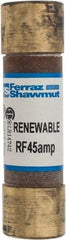 Ferraz Shawmut - 250 VAC, 45 Amp, Fast-Acting Renewable Fuse - Clip Mount, 76mm OAL, 10 at AC kA Rating, 13/16" Diam - A1 Tooling