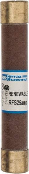 Ferraz Shawmut - 600 VAC, 25 Amp, Fast-Acting Renewable Fuse - Clip Mount, 127mm OAL, 10 at AC kA Rating, 13/16" Diam - A1 Tooling