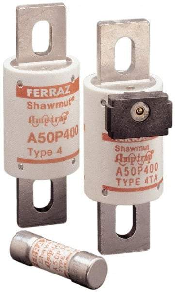 Ferraz Shawmut - 450 VDC, 500 VAC, 600 Amp, Fast-Acting Semiconductor/High Speed Fuse - Bolt-on Mount, 4-15/32" OAL, 100 at AC, 79 at DC kA Rating, 2" Diam - A1 Tooling