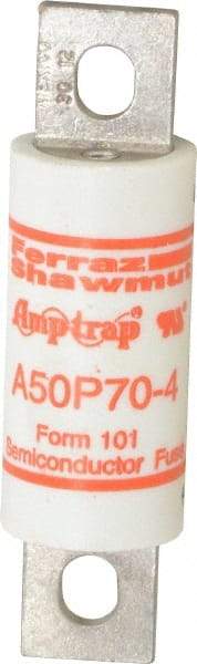 Ferraz Shawmut - 450 VDC, 500 VAC, 70 Amp, Fast-Acting Semiconductor/High Speed Fuse - Bolt-on Mount, 3-5/8" OAL, 100 at AC, 79 at DC kA Rating, 1" Diam - A1 Tooling