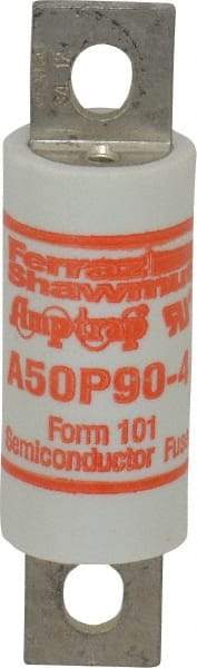 Ferraz Shawmut - 450 VDC, 500 VAC, 90 Amp, Fast-Acting Semiconductor/High Speed Fuse - Bolt-on Mount, 3-5/8" OAL, 100 at AC, 79 at DC kA Rating, 1" Diam - A1 Tooling