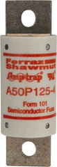 Ferraz Shawmut - 450 VDC, 500 VAC, 125 Amp, Fast-Acting Semiconductor/High Speed Fuse - Bolt-on Mount, 3-5/8" OAL, 100 at AC, 79 at DC kA Rating, 31mm Diam - A1 Tooling