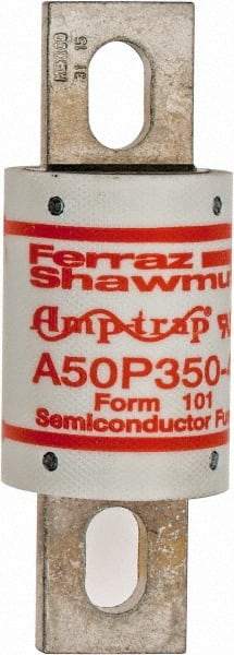 Ferraz Shawmut - 450 VDC, 500 VAC, 350 Amp, Fast-Acting Semiconductor/High Speed Fuse - Bolt-on Mount, 4-11/32" OAL, 100 at AC, 79 at DC kA Rating, 1-1/2" Diam - A1 Tooling