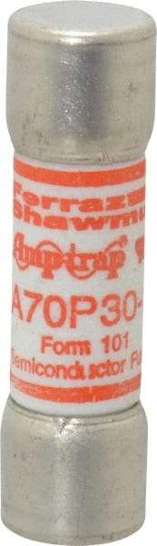 Ferraz Shawmut - 650 VDC, 700 VAC, 30 Amp, Fast-Acting Semiconductor/High Speed Fuse - Clip Mount, 50.8mm OAL, 100 at AC/DC kA Rating, 9/16" Diam - A1 Tooling