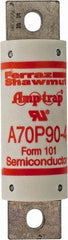 Ferraz Shawmut - 650 VDC, 700 VAC, 90 Amp, Fast-Acting Semiconductor/High Speed Fuse - Bolt-on Mount, 4-3/8" OAL, 100 at AC/DC kA Rating, 31mm Diam - A1 Tooling