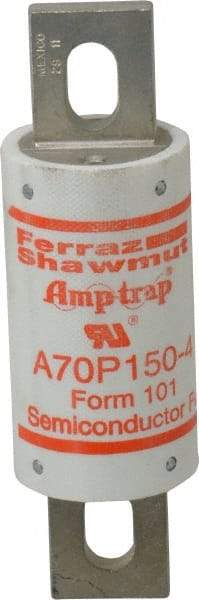 Ferraz Shawmut - 650 VDC, 700 VAC, 150 Amp, Fast-Acting Semiconductor/High Speed Fuse - Bolt-on Mount, 5-3/32" OAL, 100 at AC/DC kA Rating, 1-1/2" Diam - A1 Tooling