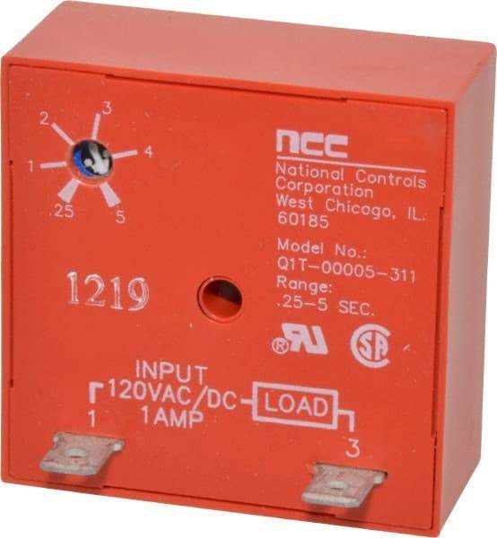 NCC - 2 Pin, Time Delay Relay - 1 at Resistive or Inductive Load Contact Amp, 120 VAC/VDC, On Board Trimpot - A1 Tooling