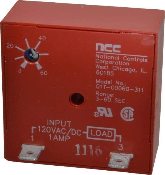 NCC - 2 Pin, Time Delay Relay - 1 at Resistive or Inductive Load Contact Amp, 120 VAC/VDC, On Board Trimpot - A1 Tooling